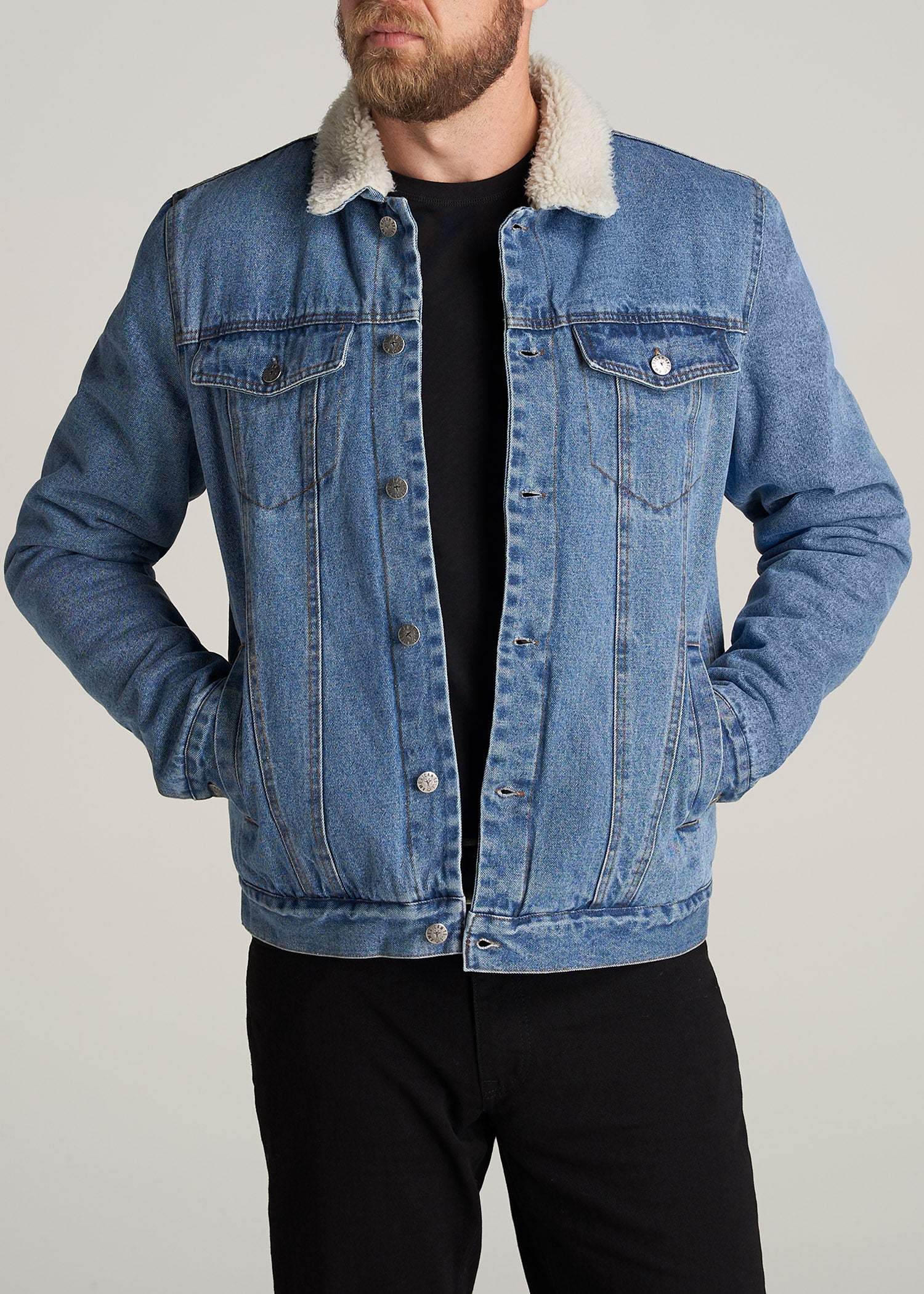 Wrangler® Mens Western Sherpa Lined Denim Jacket I | lupon.gov.ph