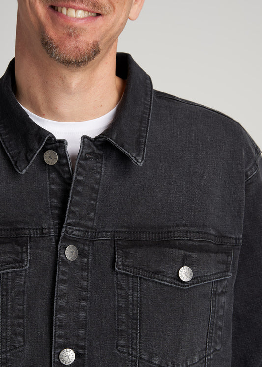    American-Tall-Men-Denim-TruckerJacket-Black-detail