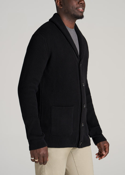       American-Tall-Men-Heavy-Knit-Cardigan-Black-side