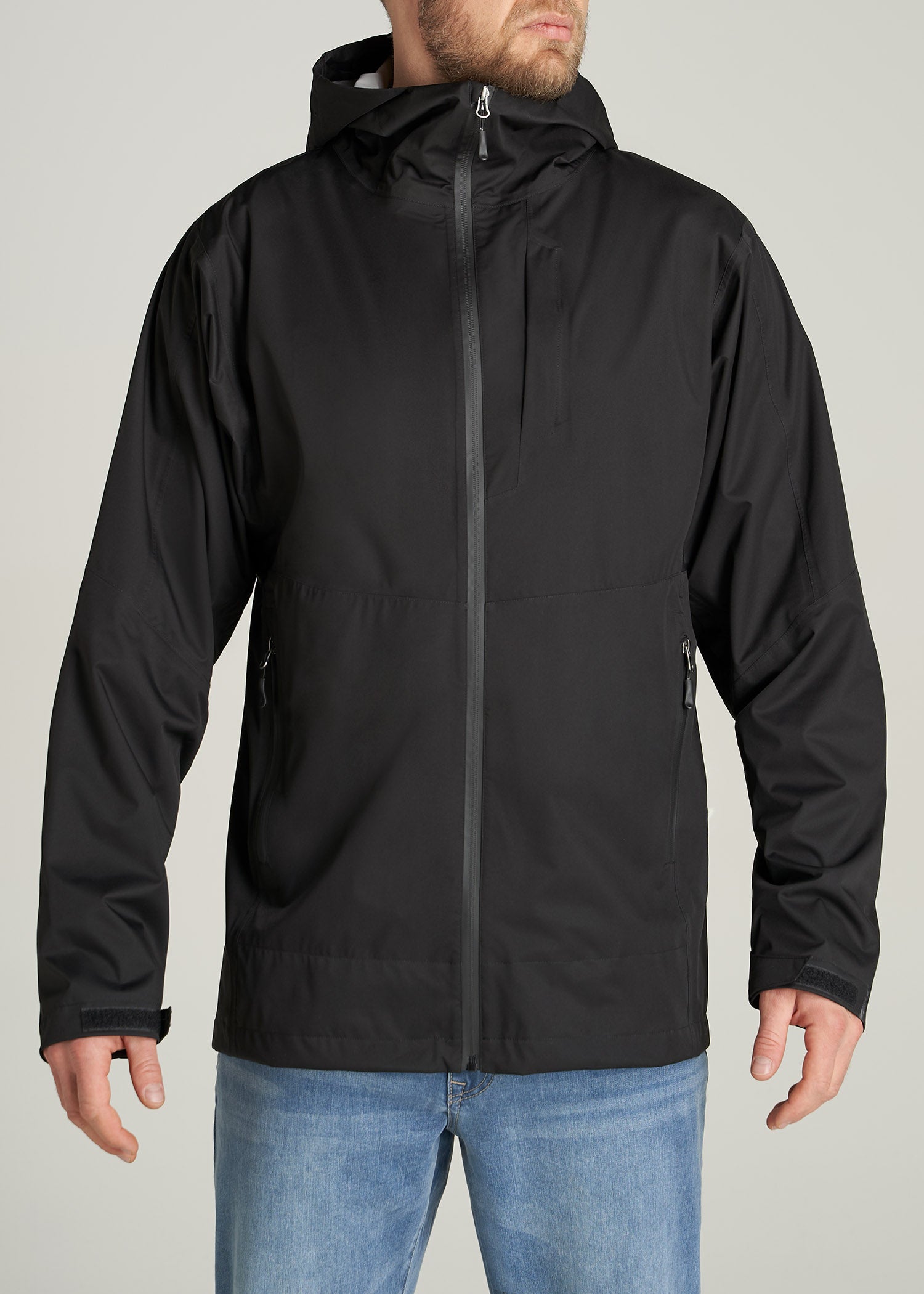 Men's Tall Hooded Rain Coat In Black | sites.unimi.it