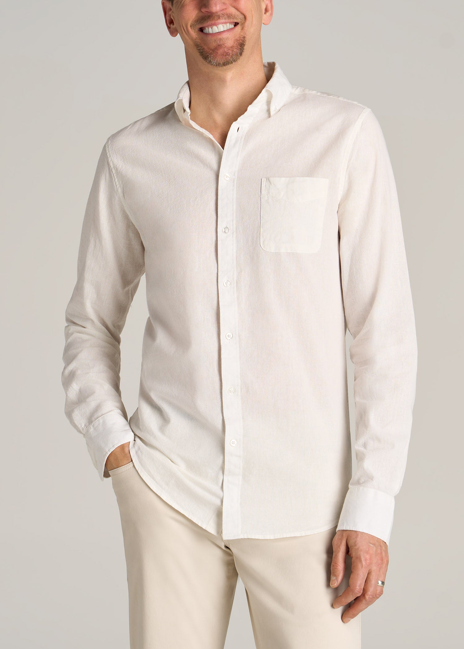 Linen Long Sleeve Shirt for Tall Men | American Tall