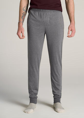 Wearever Fleece Open-Bottom Sweatpants for Tall Men in Charcoal Mix
