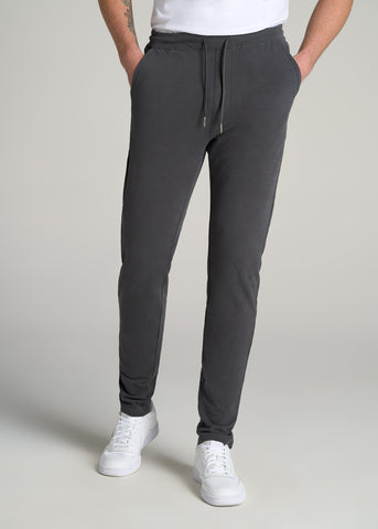 SLIM-FIT Lightweight French Terry Joggers for Tall Men in Iron Grey