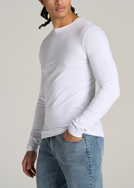    American-Tall-Men-Original-Essentials-SLIM-FIT-Long-Sleeve-T-Shirt-White-side