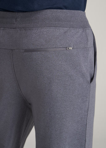 Microsanded French Terry Sweatpants for Tall Men in Grey Mix
