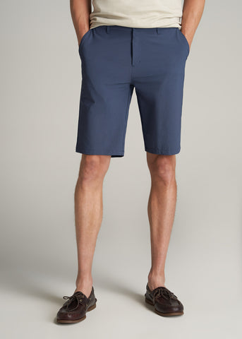 Tall Board Shorts for Men in Blue Green Stripe