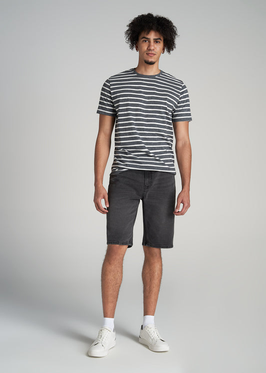     American-Tall-Men-Striped-Tee-Charcoal-Mix-White-Stripe-full