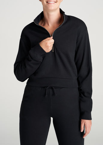 Everyday Quarter-Zip Tall Men's Sweater in Black