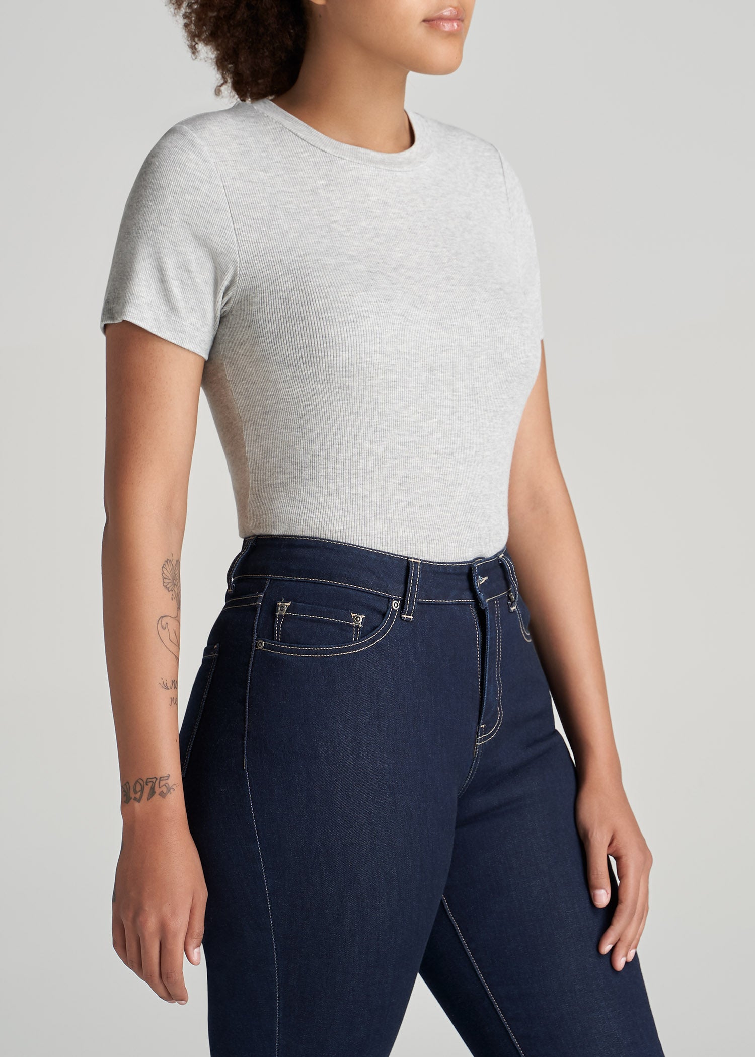 ennoy Long sleeve hem rib tee Navy S-