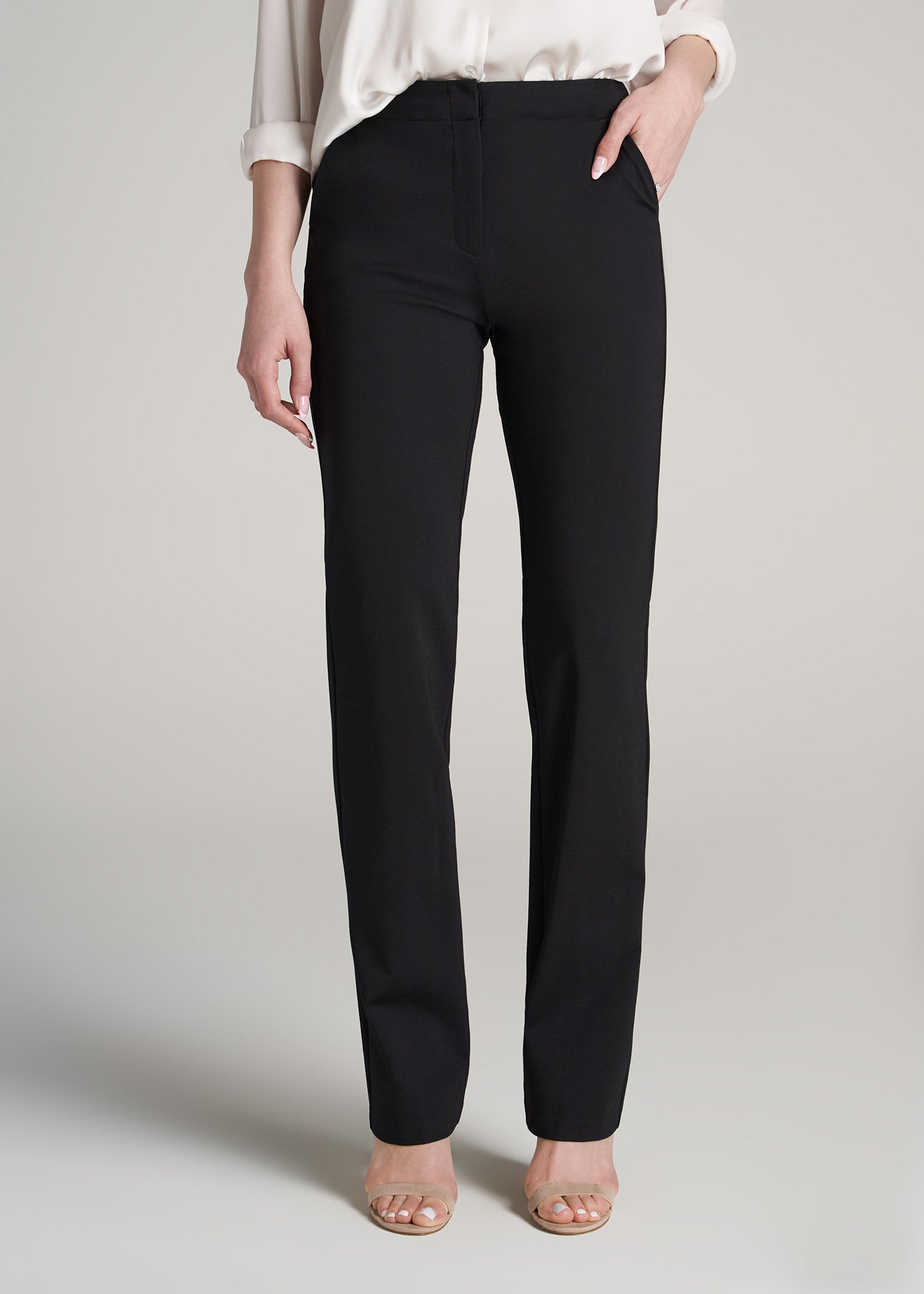 Flat Front Wide Leg Dress Pants for Tall Women