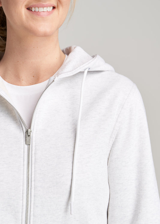     American-Tall-Women-WKND-FullZip-Hoodie-HeatherCloudWhite-detail