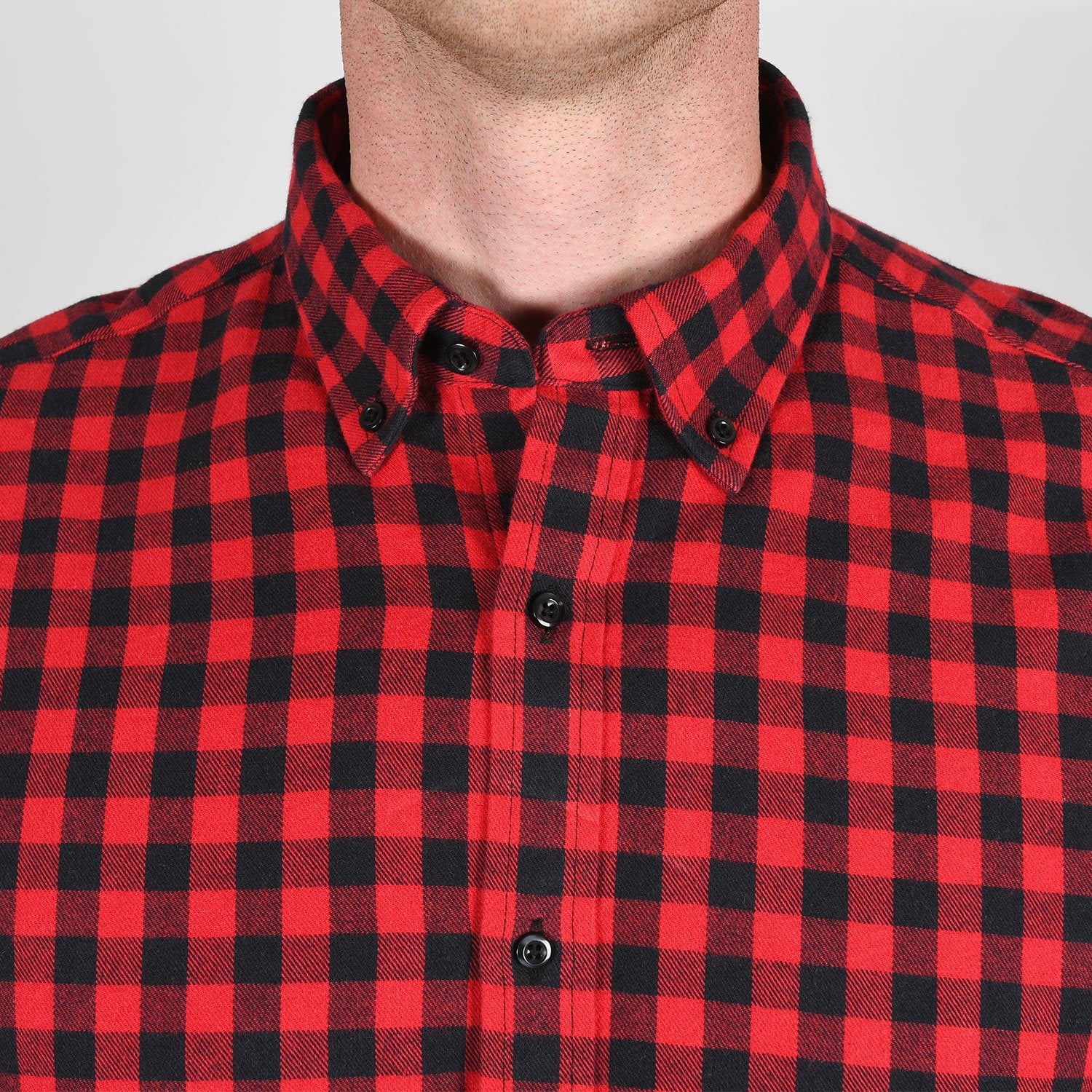 big and tall red and black flannel shirt