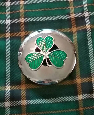 Brooch, Enameled Irish Large Plaid