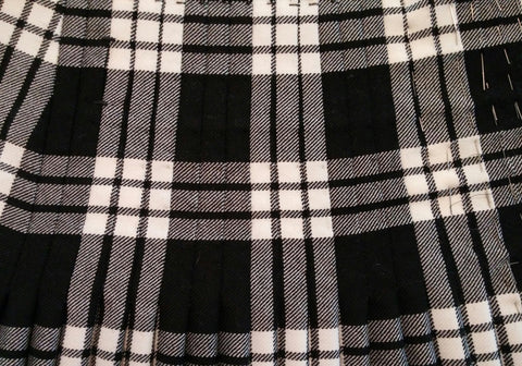 MacFarlane Black and White pleats now half way stitched.