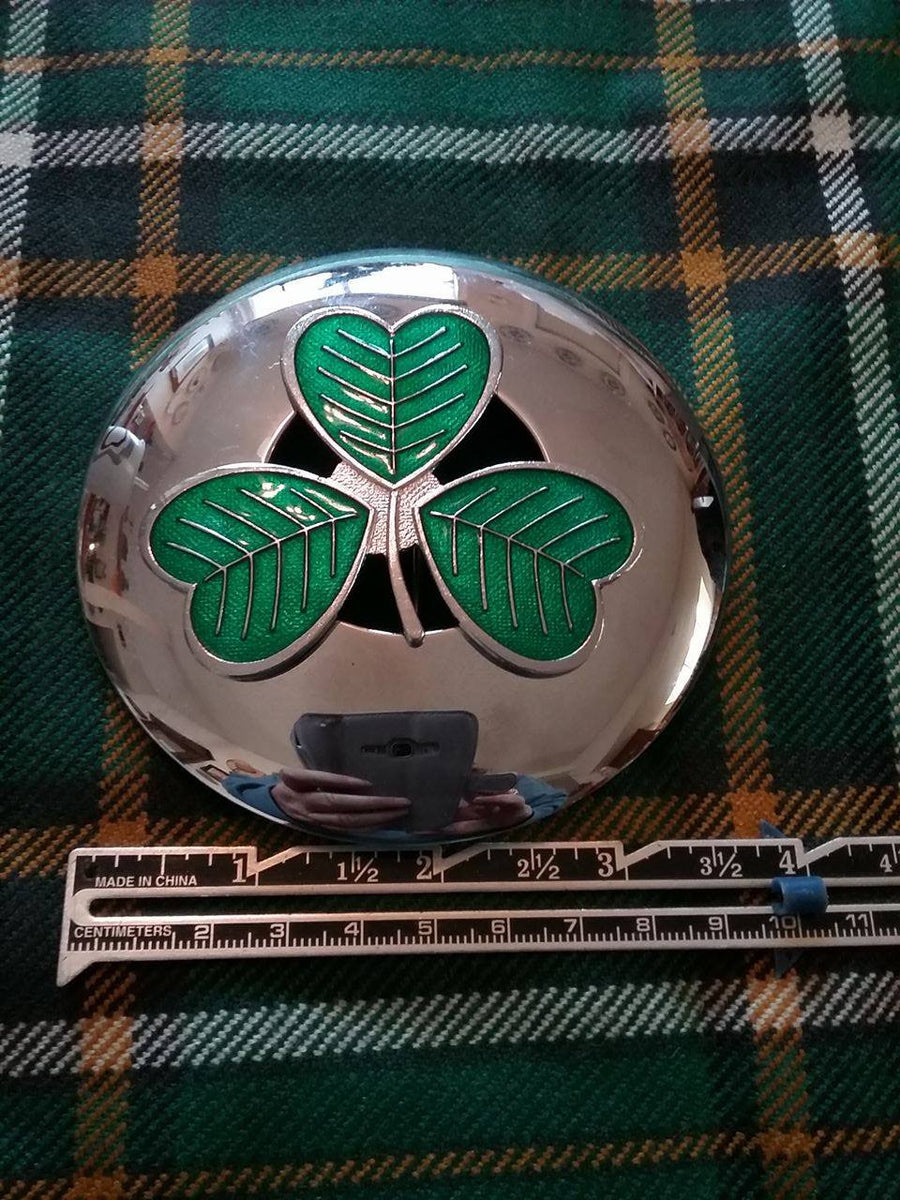 Brooch, Irish Shamrock Enamel on Metal Plaid – My Kiltmaker