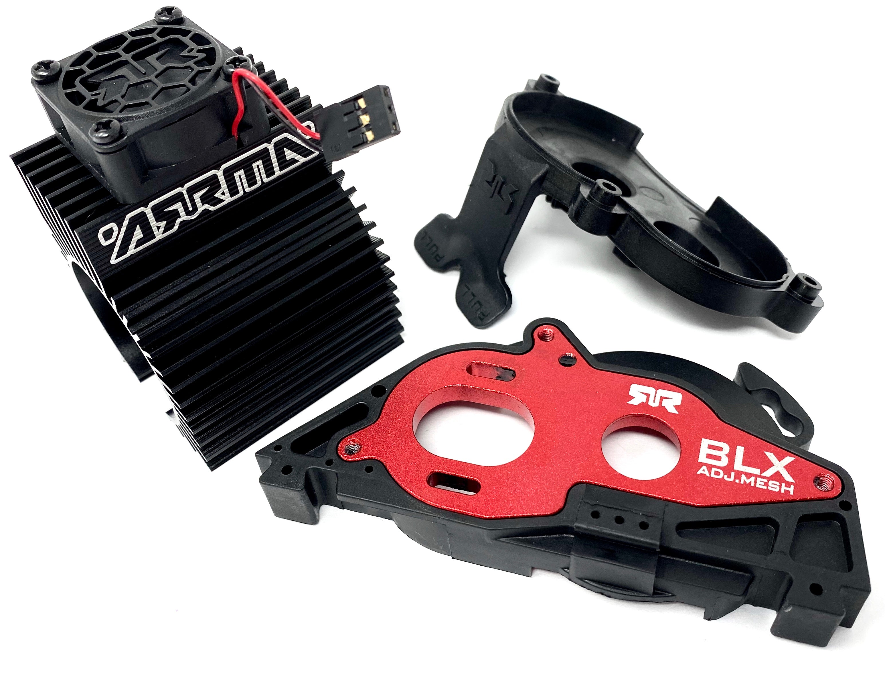 Arrma GRANITE 4x4 3s BLX - Aluminum Red Mount Motor Fan senton typhon ARA4302V3