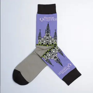 Women's St. Louis Cathedral French Quarter Crew Socks - NOLA T-Shirt of the Month Club