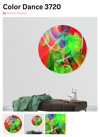 Color Dance 3720 by Rafael Salazar - Disk Print