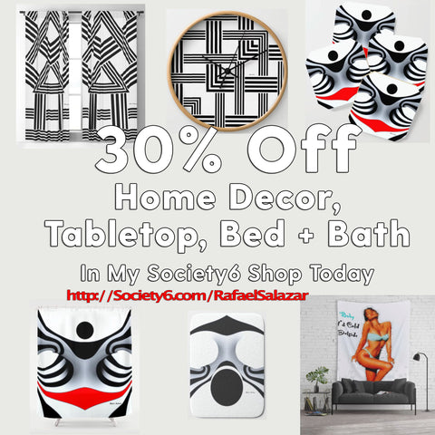 30% Off Home Decor, Tabletop, Bed + Bath - Rafael Salazar at http://Society6.com/RafaelSalazar