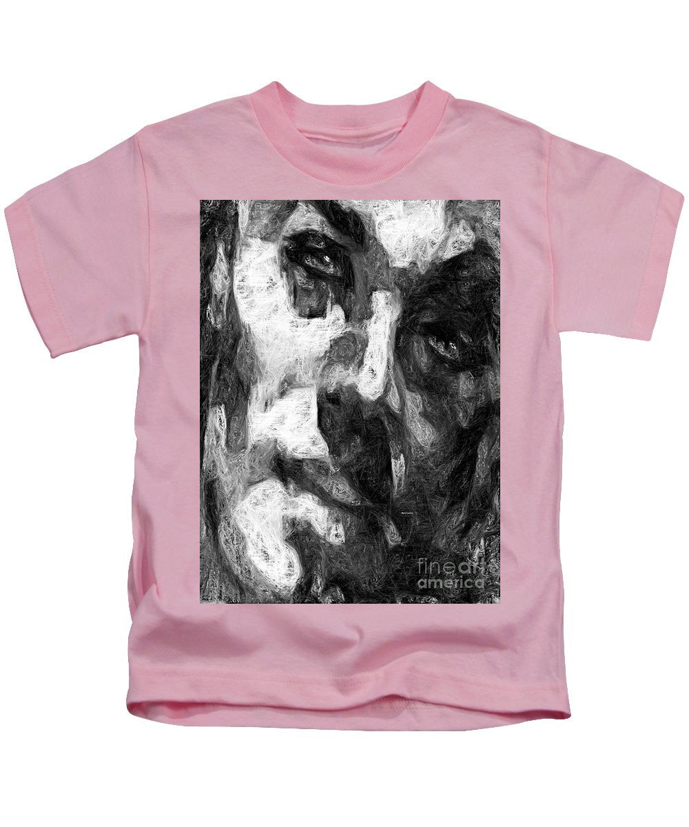 Kids T-Shirt - Black And White Male Face
