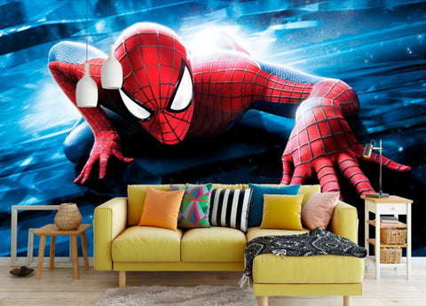 HD Huge Spiderman Climbing Wall 3D Image Photo Wallpaper Wall Mural –  