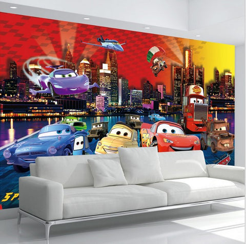 3d Lightning Mcqueen Cars Cartoon Photo Wallpaper Mural