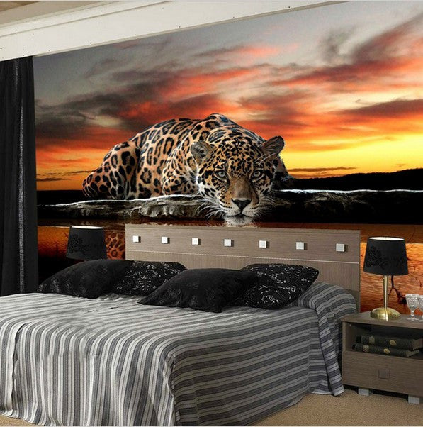 Custom Photo Wallpaper 3D Stereoscopic Animal Leopard