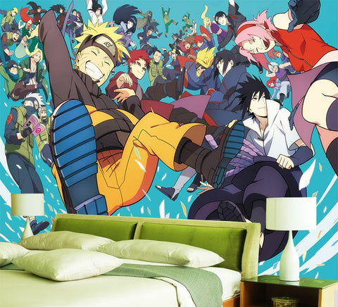 Naruto Sasuke Japanese Anime Cartoon Characters Theme Wallpaper Mural Beddingandbeyond Club