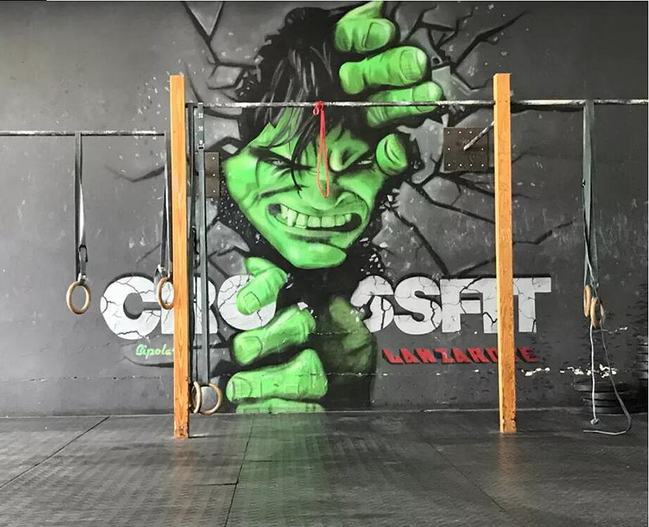 Green Hulk Giant Breaking Wall Crossfit Wallpaper Gym or