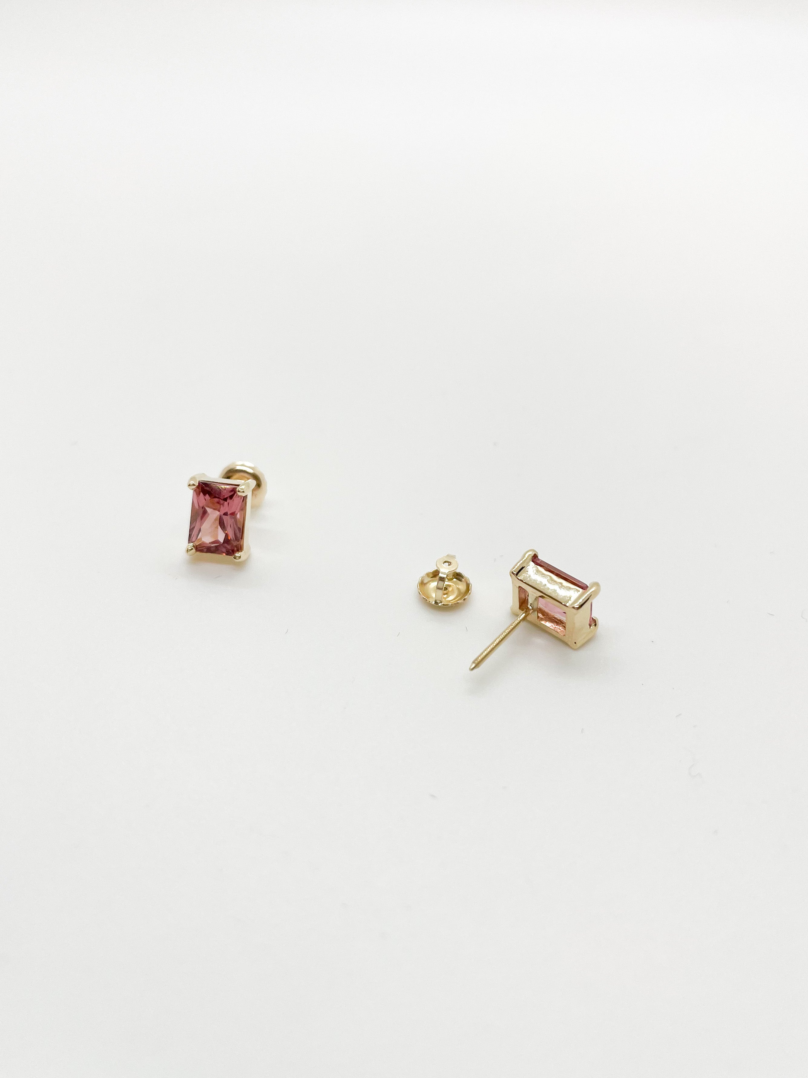 Jacqueline Rose - Chelsea Studs (Pair) - Pink Tourmaline