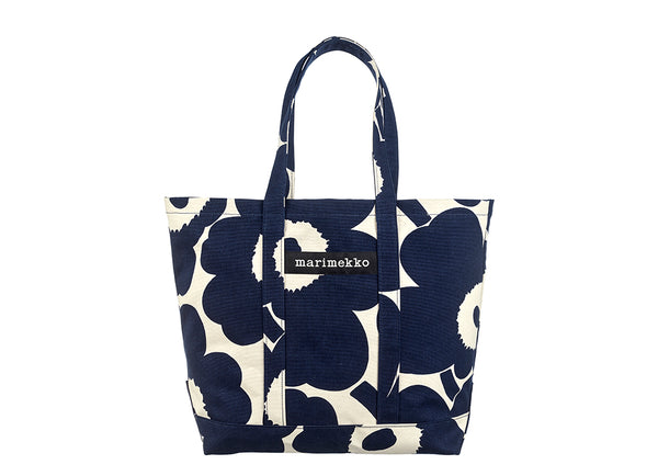 Marimekko - Peruskassi Tote Bag in Cotton and Dark Blue – gravitypope