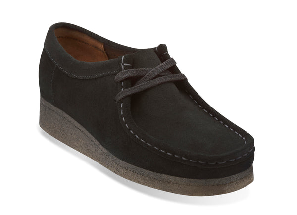 black suede wallabee shoes