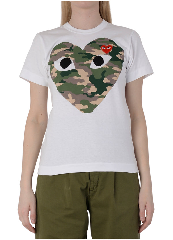 comme des garcons play camo shirt