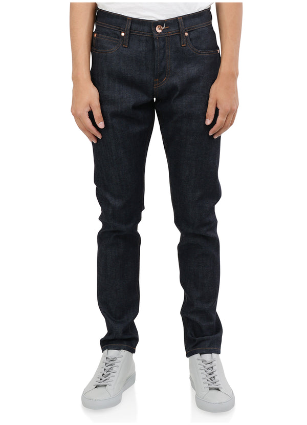 stretch raw denim