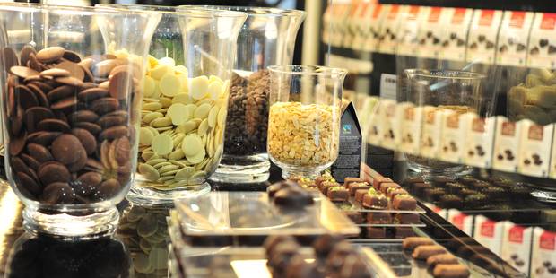 Belvas Chocolate and Truffles on display