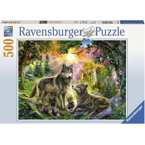 RAVENSBURGER Wolf Family in Sunshine Puzzle 500pce