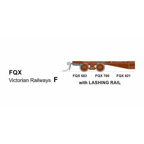 SDS MODELS HO VR FQX Container Wagon (with Lashing Rail) Pack F (3 Pack)