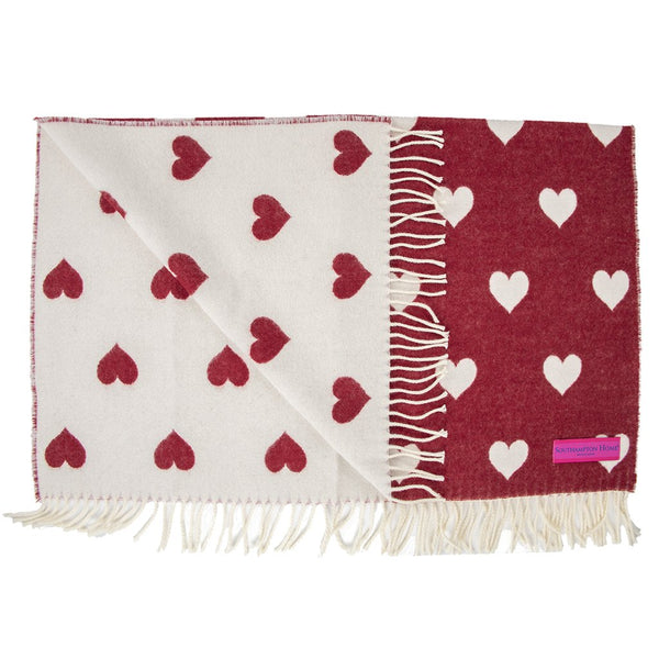 SOUTHAMPTON HOME Hearts Merino Wool Stroller Blanket