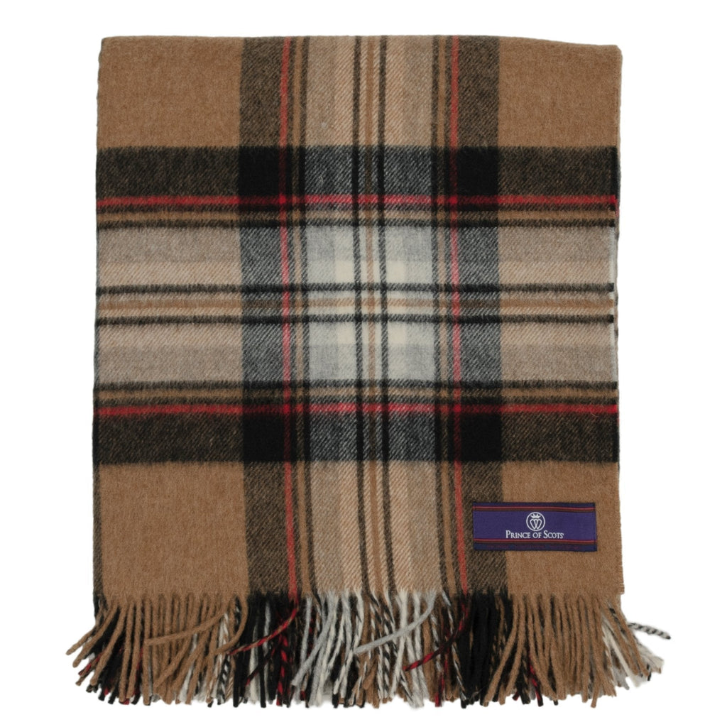 Highland Tartan Tweed Merino Wool Throw ~ Camel Stewart ~ – Prince of Scots
