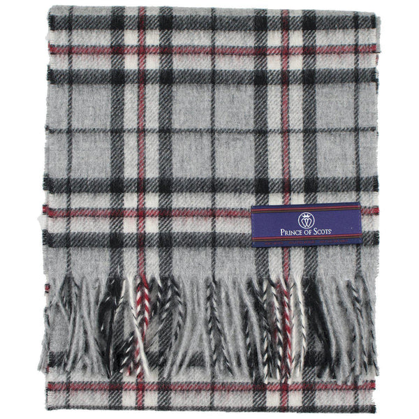 Prince of Scots Merino Lambswool Tartan Scarf (Grey Thompson)