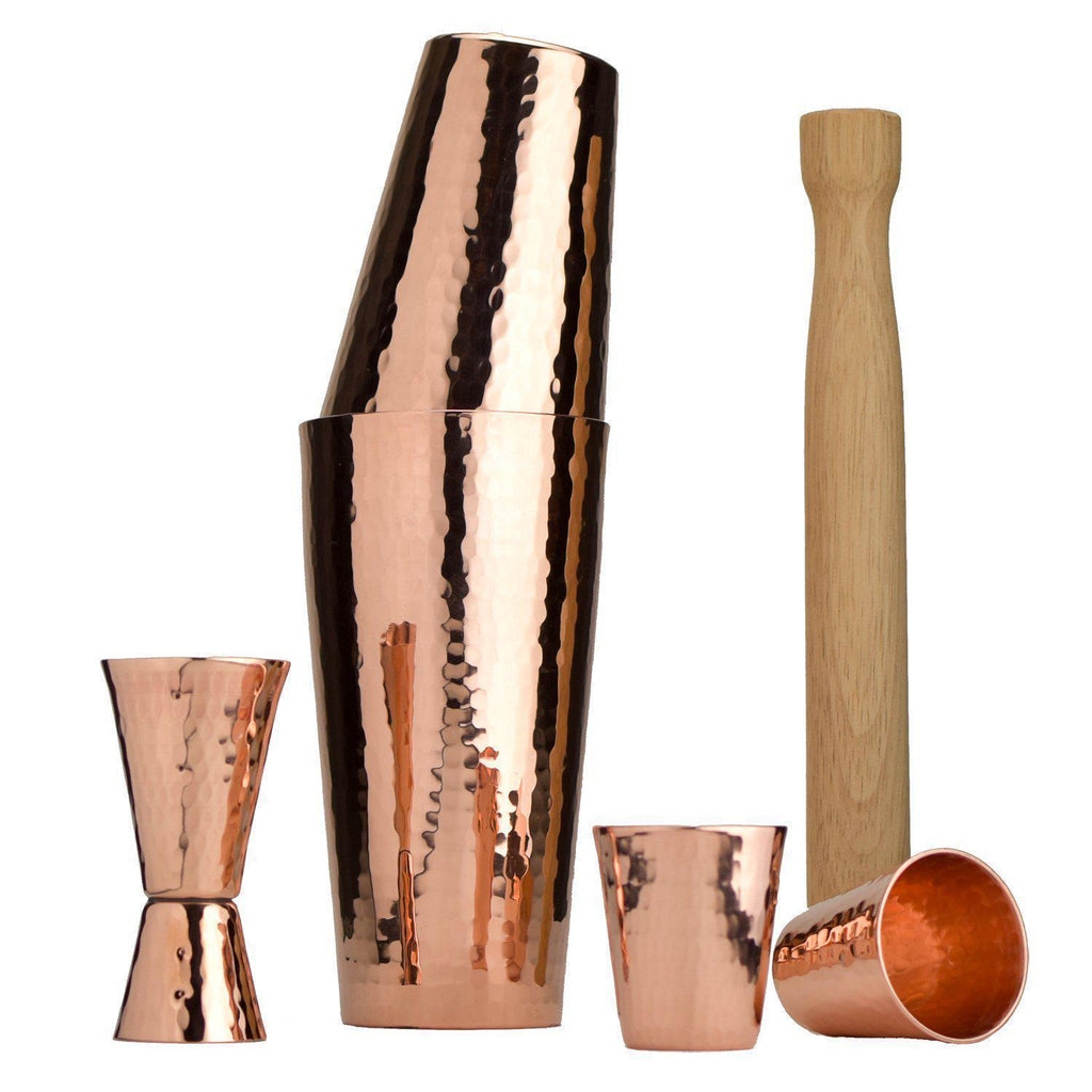 Prince Of Scots Premium Hammered Solid Copper Cocktail Shaker Set Dining And Entertaining PremiumShakerSet 634934463176 3 1024x1024 ?v=1645040032