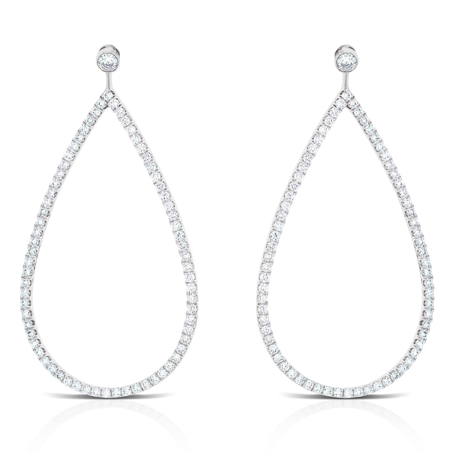 14k White Gold Pear Shape Diamond Drop Earrings (1.38cts. t.w.)