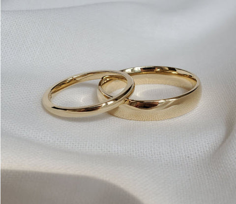 Buy Wedding Rings His and Hers Matching Sets, Minimalist Anniversary Rings  for Couples, King and Queen Rings, Korean Couple Bands, Pair Rings Online  in India - Etsy