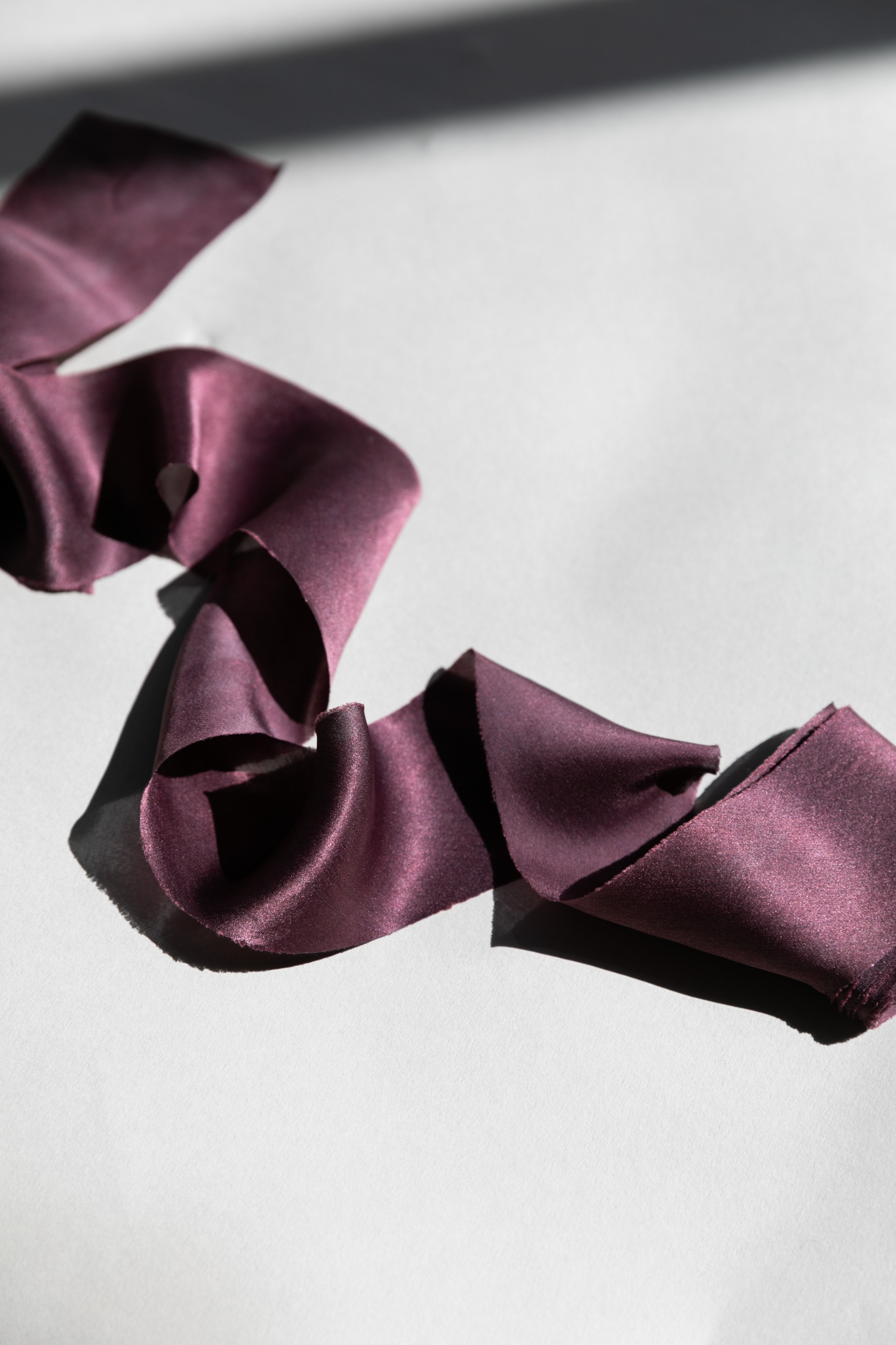 Download Eggplant Purple Silk Ribbons Plant Based Hand Dyed Feathers And Stone