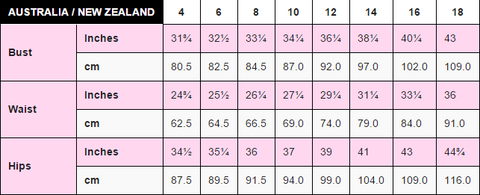 Crop Top Size Chart