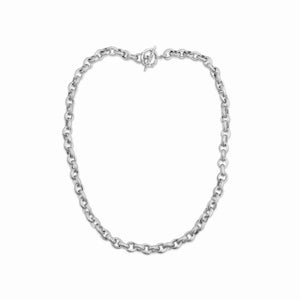 Signature Engraved Weave Linked Chain Necklace in Sterling Silver