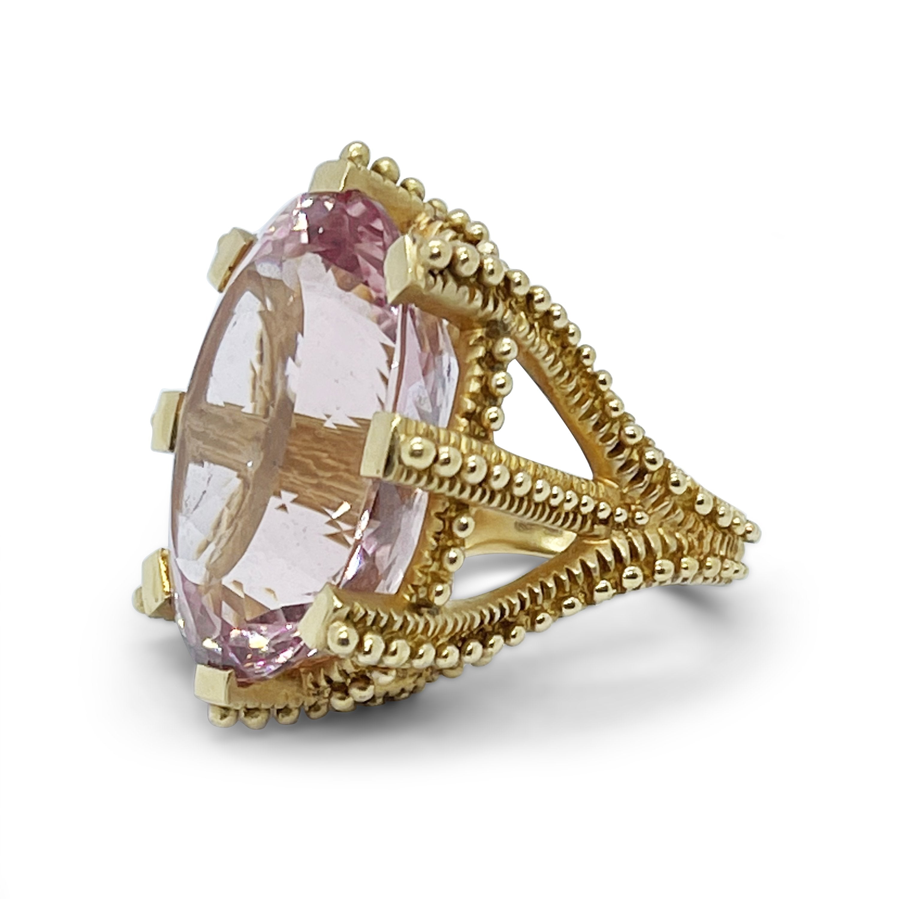 Pink Morganite Ring with 18k Yellow Gold Ring