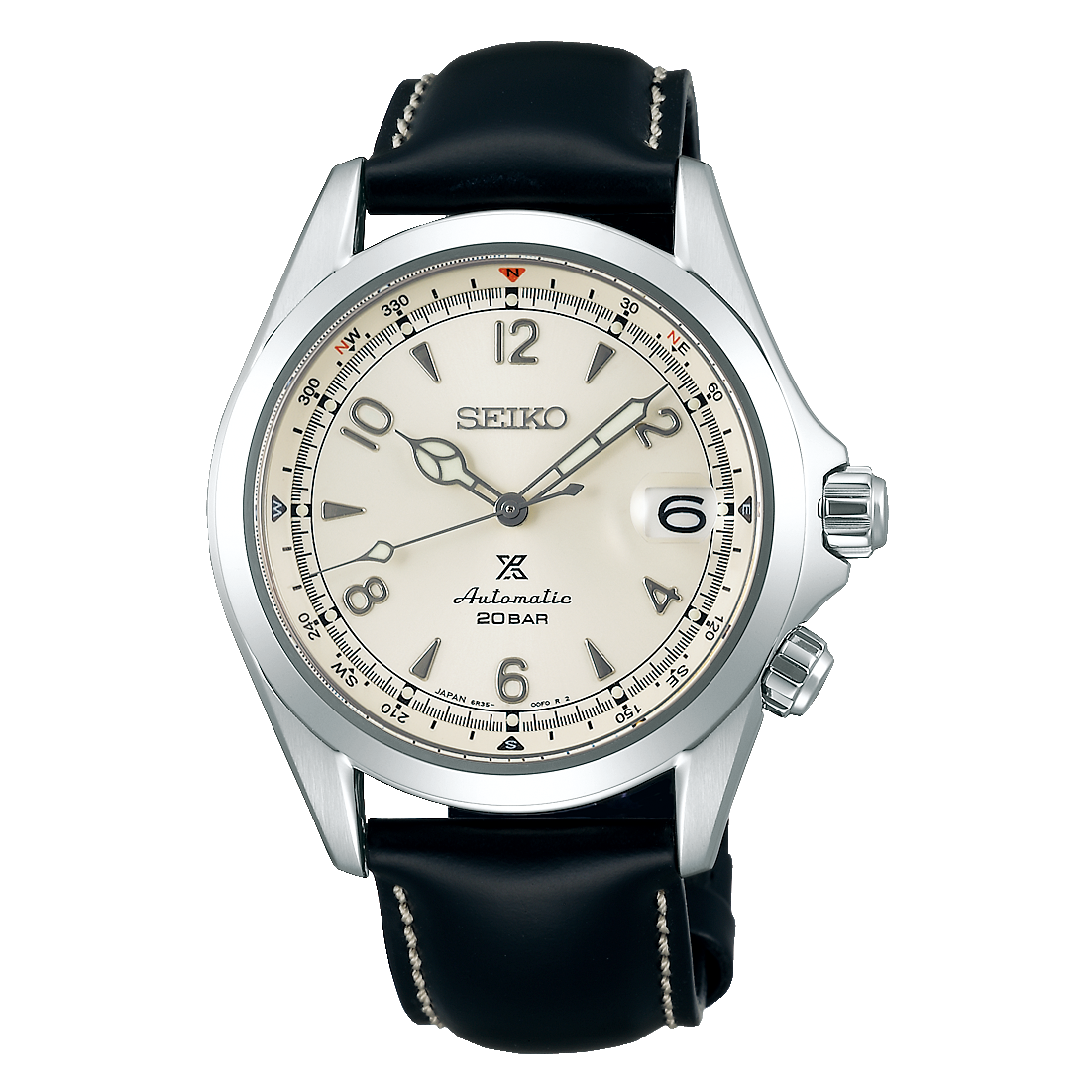 Seiko Alpinist SPB119 White Dial Black Strap