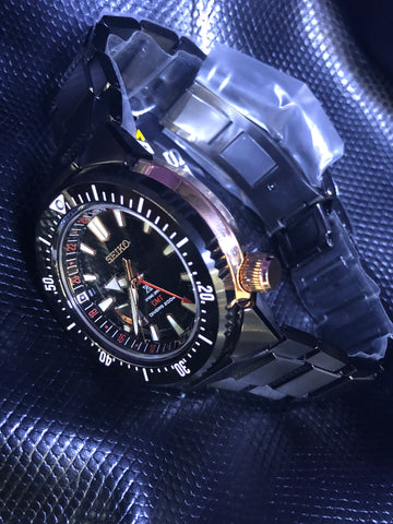 Seiko Prospex Spring Drive Transocean GMT Black Titanium Dive Watch SB