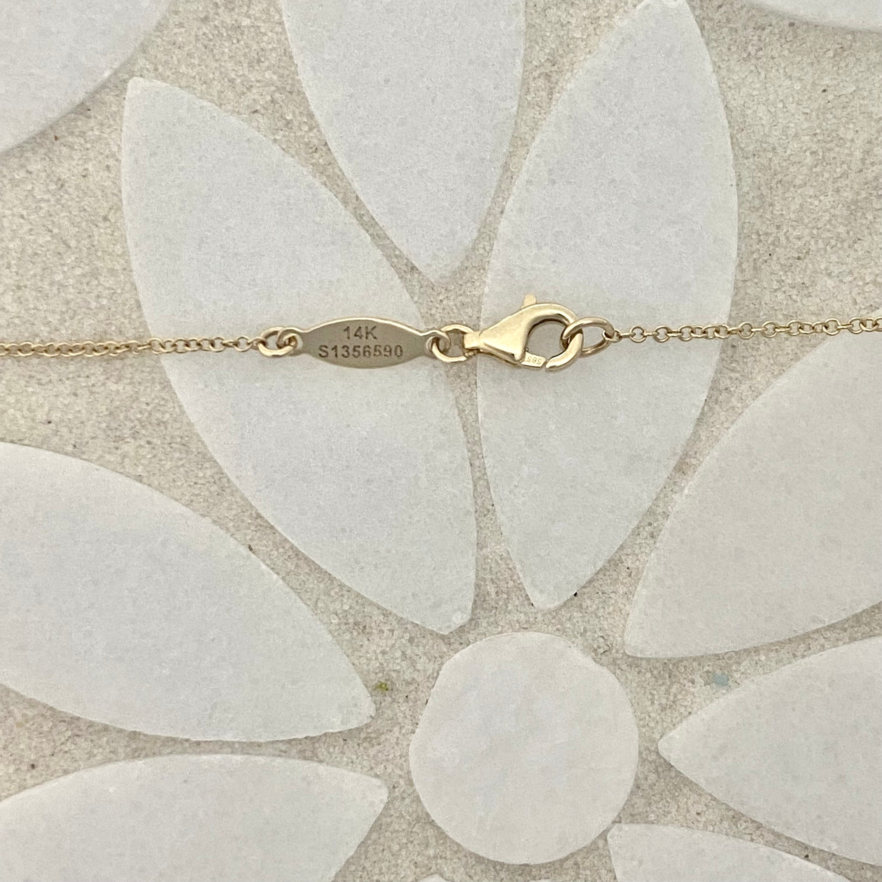 14k Yellow Gold Crescent Moon Pendant Necklace 17.5